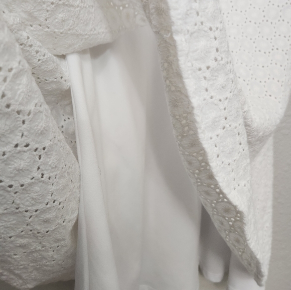 Love Reign Jr Women's White Fit & flare Eyelet Sleeveless dress Small Short - Picture 5 of 11